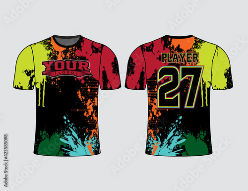 Sports gear template and mockup perfect for all sports team uniforms. Designs that go on casual wear, T-shirts, fashions and sports apparels