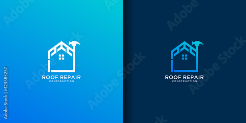 Letter i home roof repair logo