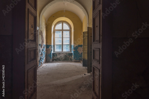 The abandoned old palace in Pilica in Poland