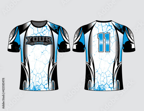 Sports gear template and mockup perfect for all sports team uniforms. Designs that go on casual wear, T-shirts, fashions and sports apparels