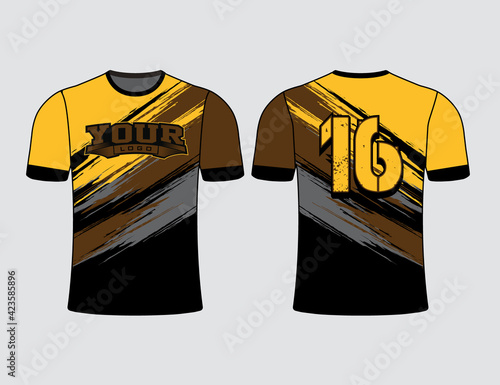 Sports gear template and mockup perfect for all sports team uniforms. Designs that go on casual wear, T-shirts, fashions and sports apparels