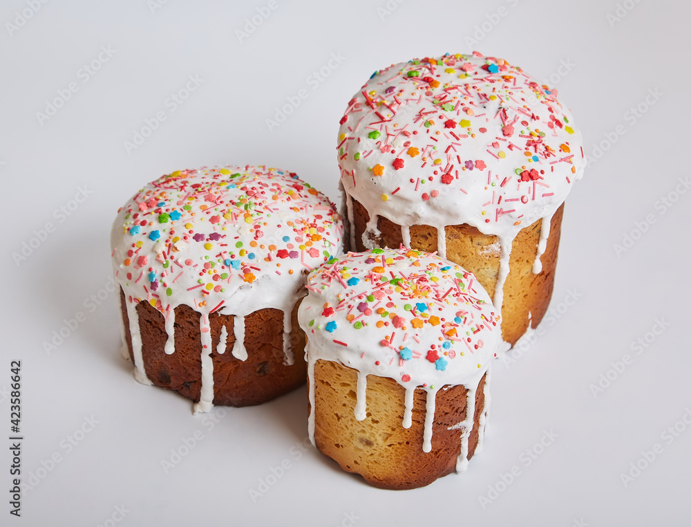 Homemade Easter cake with with traditional decoration Homemade Easter cake with with traditional decoration