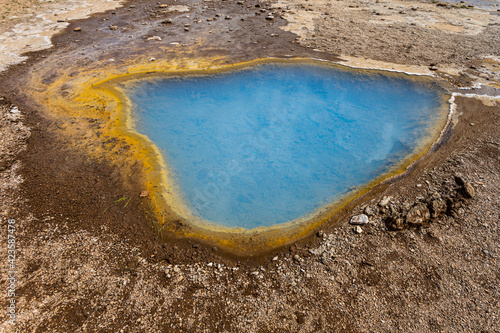 The geyser Blesi, Golden Circle in the south of Iceland