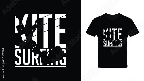 Kitesurfing t shirt design in vector