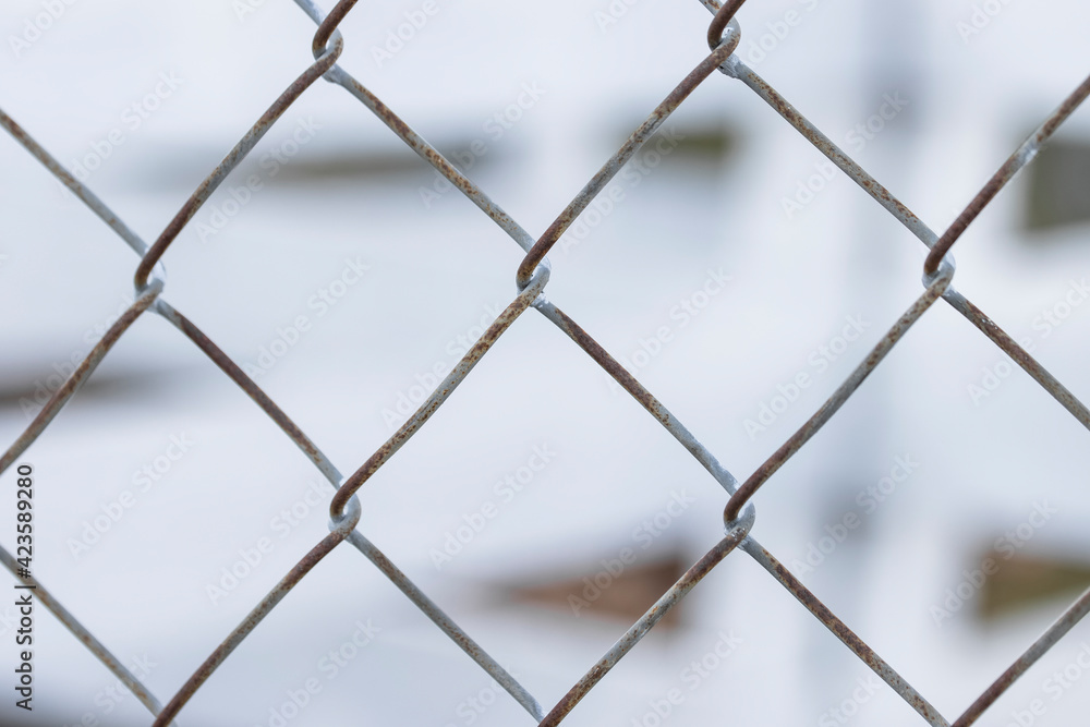 Fototapeta premium Close up shot of rusty wire mesh