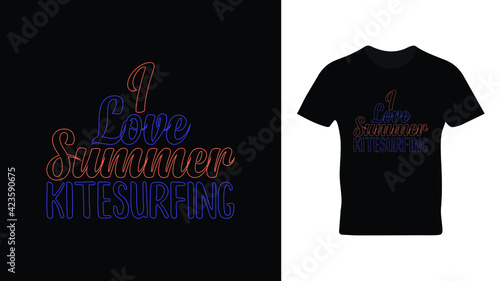 I love summer kitesurfing t shirt design in vector