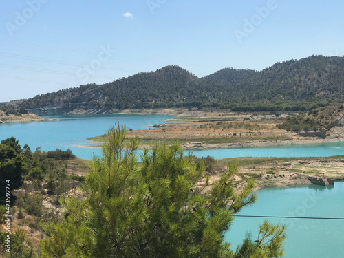 beautiful reservoir landscape, located in Spain.