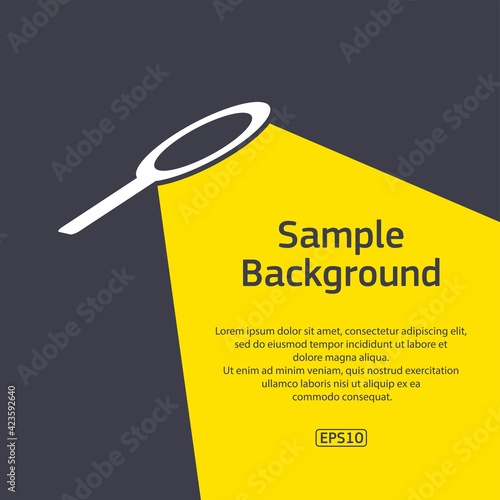 Search loupe light with sample text