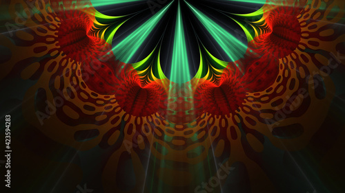 Abstract Computer generated Fractal design. A fractal is a never-ending pattern. Fractals are infinitely complex patterns that are self-similar across different scales. 2d rendering