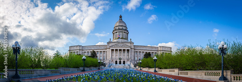 Panorama of the garden in front of the state capitol building located in Kentucky capital city of Frankfort