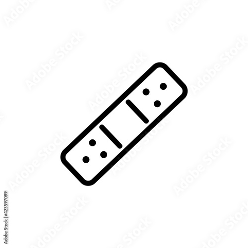 bandage icon vector from medical collection. Thin line bandage outline icon vector illustration. Band Aid Bandage Plaster Flat Line Stroke Icon Pictogram. Adhesive Plaster, Patch Icon.