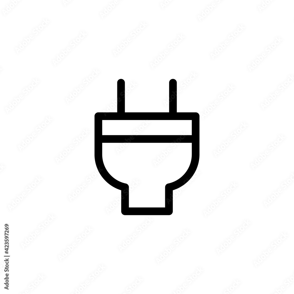 Electric Plug Icon. Vector electric plug flat icon. Vector pictograph style is a flat symbol electric plug icon on a white background. Electric Plug Icon. Vector electric plug flat icon. Vector pictograph style is a flat symbol electric plug icon on a white background.