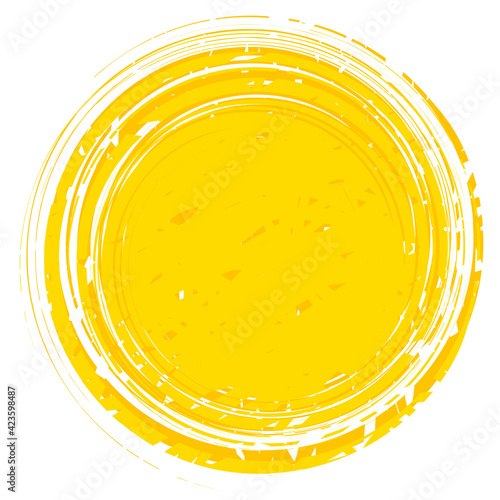 Vector illustration of bright sun isolated on white background