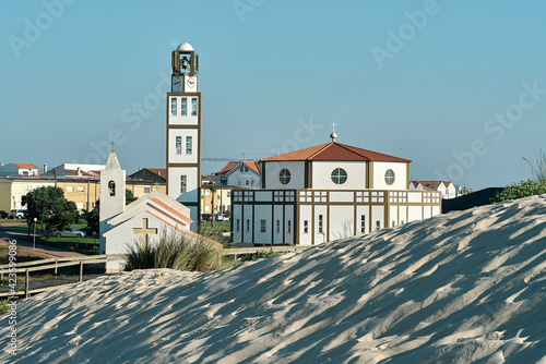 View of the Aveiro church from the dunes.
