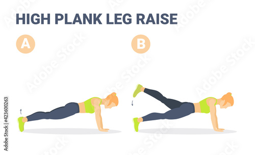 High knees exercise woman colorful cartoon vector illustration concept.