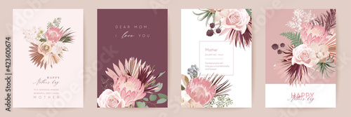 Vászonkép Mothers day floral vector card