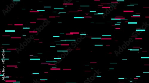 March 28, Ukraine, Dnipro 2021. Tiktoktematika. Animated lines on black. Tick tock style. arbitrary lines with aberrations; chromatic aberrations.