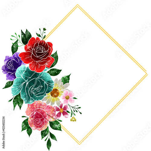 card with roses