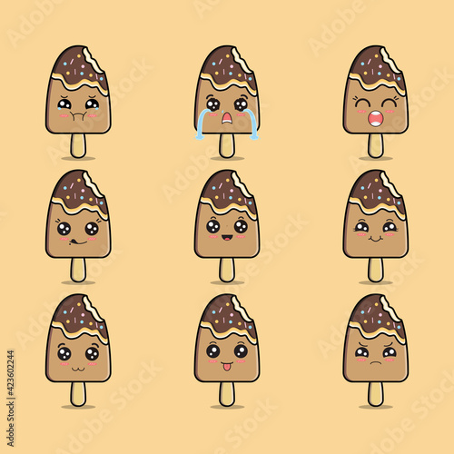 Chocolate icecream vector