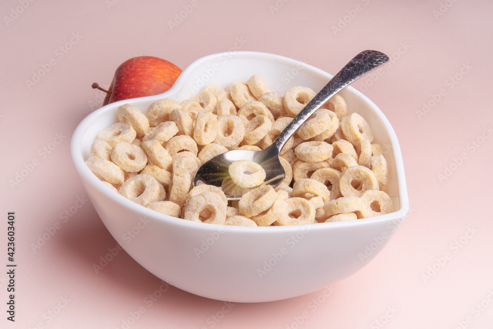 Plate of whole grain breakfast cereals. Healthy and tasty breakfast. Plate of whole grain breakfast cereals. Healthy and tasty breakfast.