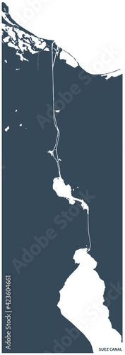 Detailed map of Suez Canal in Egypt.
Suez map of vector.