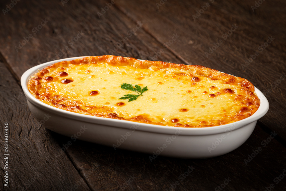 Shepherd's Pie (escondidinho). Typical Brazilian food. Shepherd's Pie (escondidinho). Typical Brazilian food.