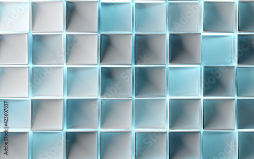 abstract image of white cubes background.3d illustration.Squar and blocks design