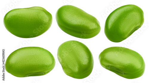 edamame, green beans, isolated on white background, clipping path, full depth of field