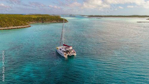 View of catamaran in the Caribbean
