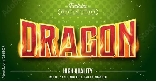 Editable text style effect - Dragon text style theme.