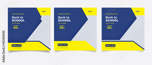 School admission for social media post template 