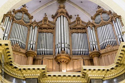 organ of the interior of the cathedral of murcia