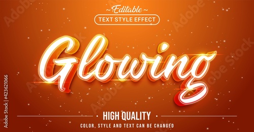 Editable text style effect - Orange Glowing text style theme.
