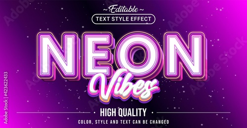 Editable text style effect - Neon Vibes text style theme.