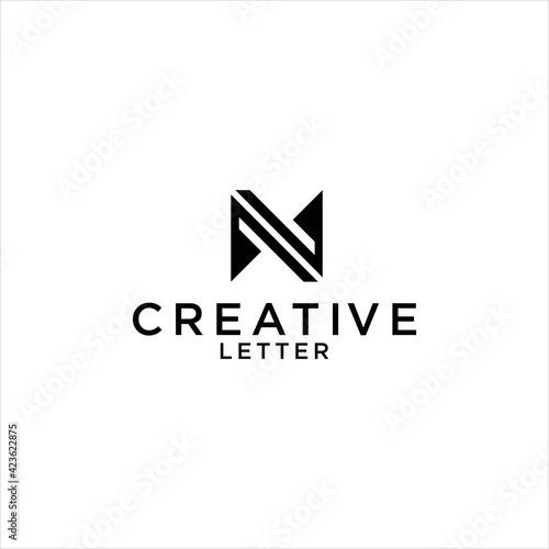 Free Download Modern and Sophisticated Monogram Letter N Logo Design with Geometric and Minimalist Elements for Business and Technology Branding - GFXLoad