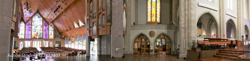 shot of religious Christian or catholic chapel and altar for worshippers 