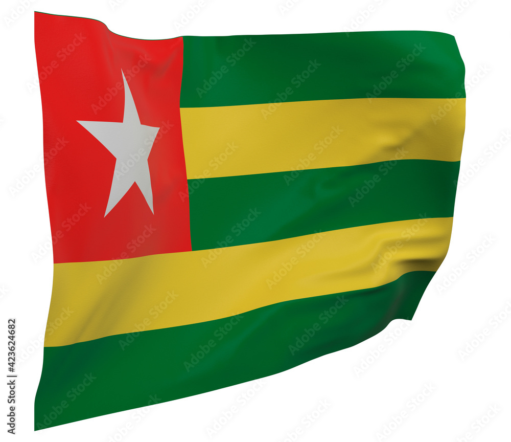 Togo flag isolated Togo flag isolated