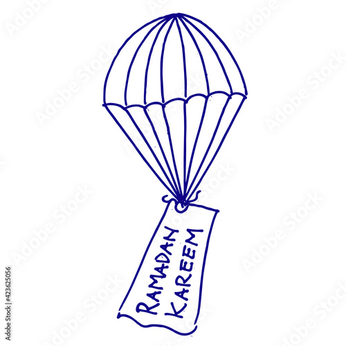 parachute with the Ramadan Kareem