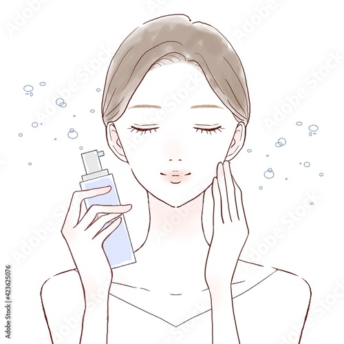 女性　スキンケア　ミスト