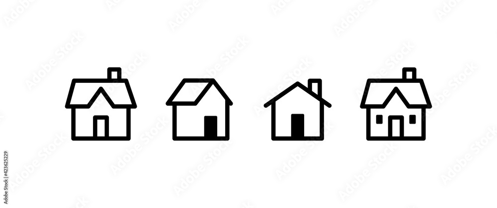 House vector icon set. Home symbol.