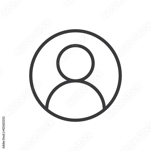 Login icon, vector user symbol. Simple linear pictogram. User interface account log in.