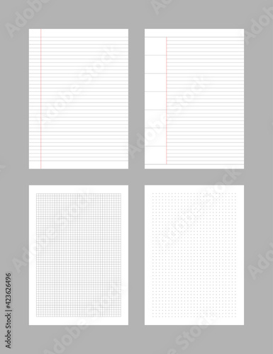Scheduler and diary and note document template illustration set.