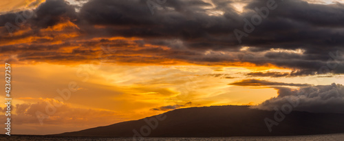 Thunderstorm Clearing Over Lanai and Lahaina Harbor, Lahaina, maui, Hawaii, USA