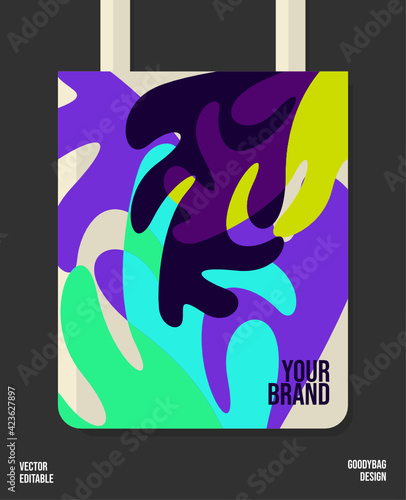 Bag design with artistic creativity, worthy of a product, branding samples, colorful and editable vector. photo