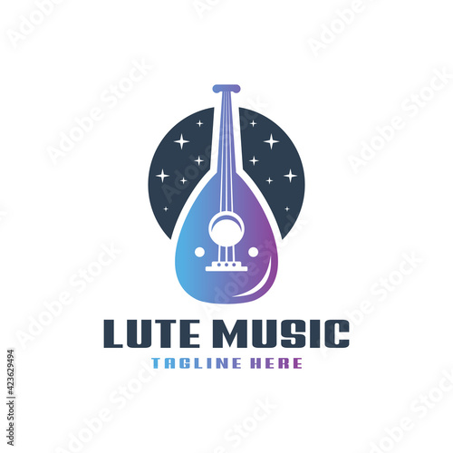 lute musical instrument logo