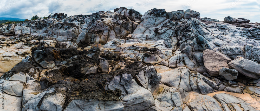 Eroded Lava Formations on Makaluapuna Point, Kapalua, Maui, Hawaii, USA