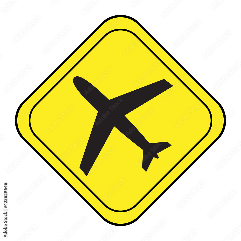 Traffic signs low flying aircraft stock vector illustration Traffic signs low flying aircraft stock vector illustration