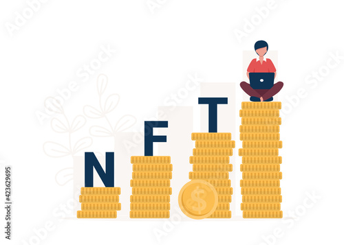 NFT non fungible token, crypto art, CryptoArt, cryptocurrency, blockchain cryptographic.