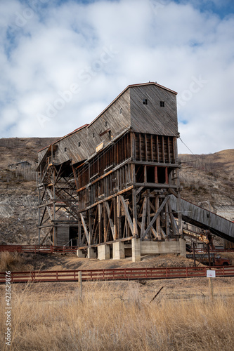 The wooden infrastructure of the closed Atlas Coal Mine.  photo