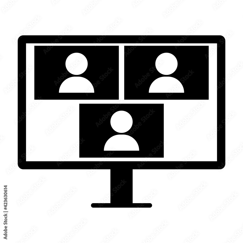 Online business webinar chat. Online remote internet learning. Computer screen. Remote work. Stock image. EPS 10. Online business webinar chat. Online remote internet learning. Computer screen. Remote work. Stock image. EPS 10.
